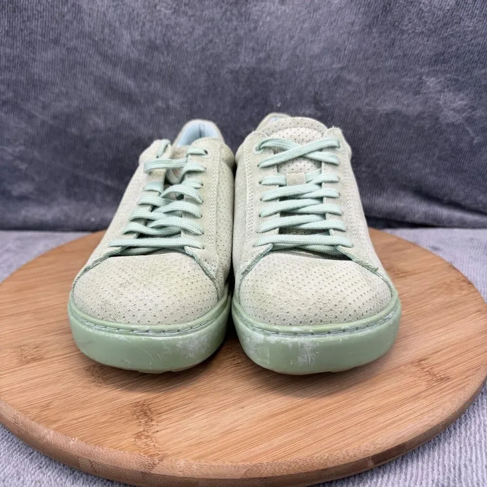 Birkenstock Suede Shoes Womens Size 7 Green Perforated Comfort Sneakers